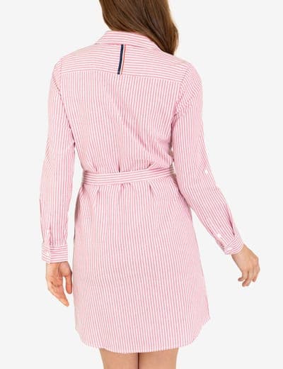 STRIPED MULTI-COLORED LOGO OXFORD DRESS 4