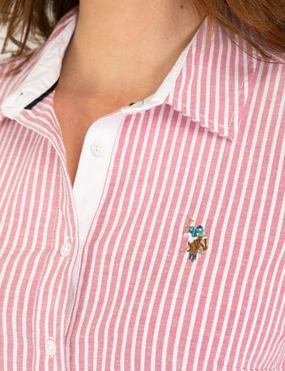 STRIPED MULTI-COLORED LOGO OXFORD DRESS 5