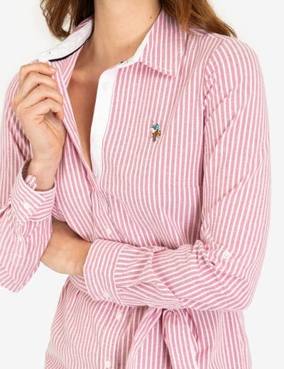 STRIPED MULTI-COLORED LOGO OXFORD DRESS 6