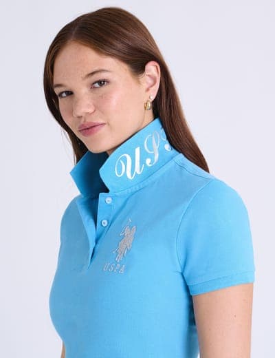 USPA METALLIC PRINT POLO SHIRT 1