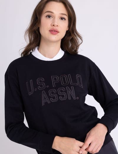SATEEN APPLIQUE GRAPHIC CREW POPOVER 1