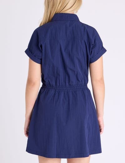 WOVEN HALF ZIP POLO DRESS 6