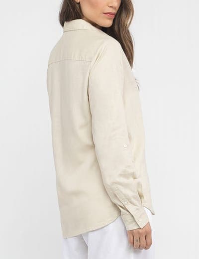 WATER FLORAL LINEN ROLL SLEEVE SHIRT 3
