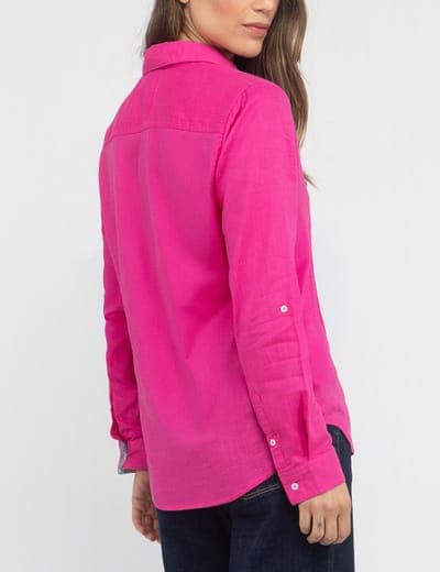 WATER FLORAL LINEN ROLL SLEEVE SHIRT 12