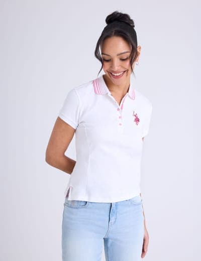 STRIPE COLLAR PIQUE POLO SHIRT 1