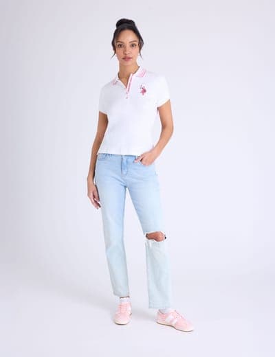 STRIPE COLLAR PIQUE POLO SHIRT 2