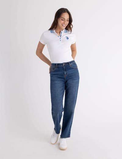 STRIPE COLLAR PIQUE POLO SHIRT 6