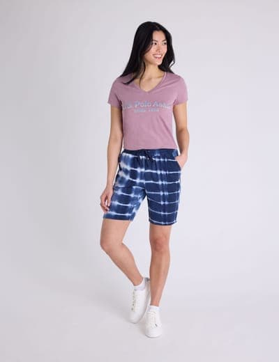 DRAWSTRING TIE DYE BERMUDA SHORTS 1