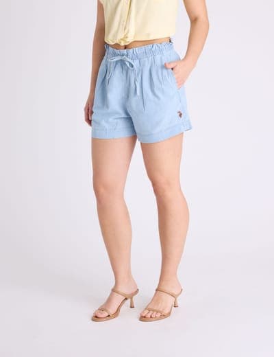 PLEATED LINEN SOFT SHORT 1