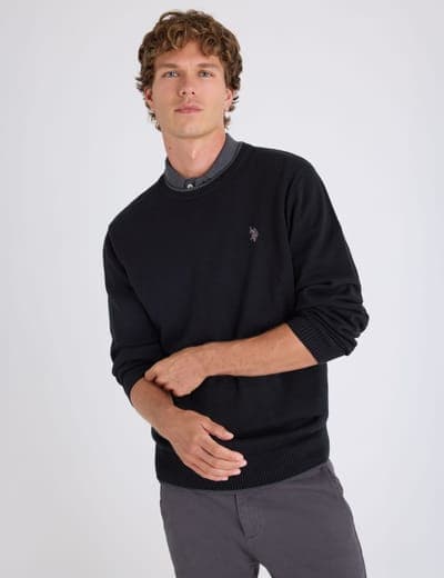 SOFT COTTON JERSEY CREW NECK SWEATER 1