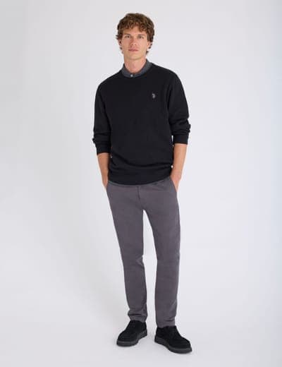 SOFT COTTON JERSEY CREW NECK SWEATER 2