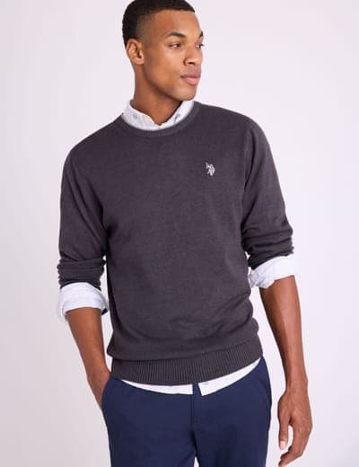 SOFT COTTON JERSEY CREW NECK SWEATER 5