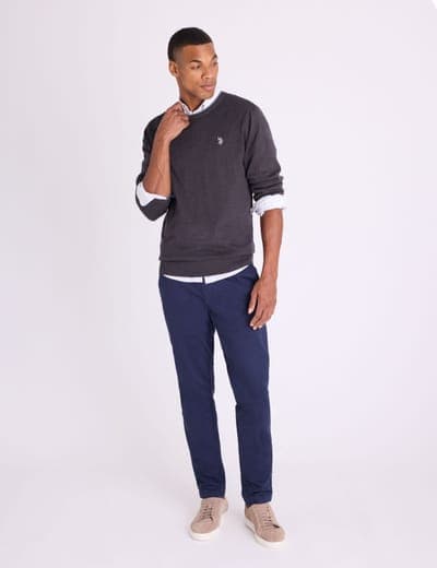SOFT COTTON JERSEY CREW NECK SWEATER 6