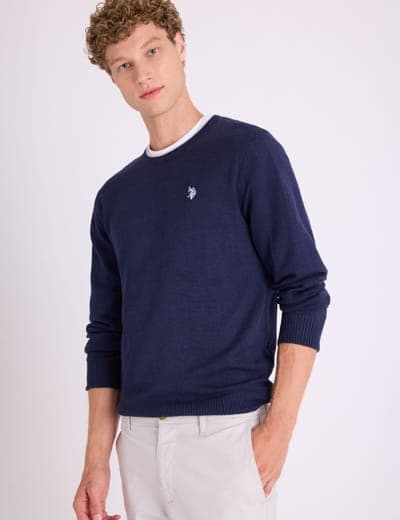 SOFT COTTON JERSEY CREW NECK SWEATER 9