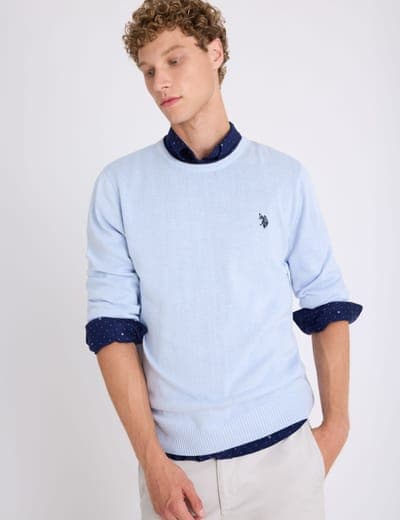 SOFT COTTON JERSEY CREW NECK SWEATER 15