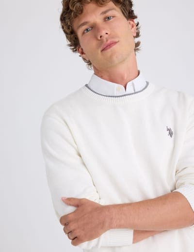 SOFT COTTON JERSEY CREW NECK SWEATER 26