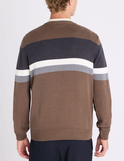 ENGINEERED CHEST STRIPE CREW NECK SWEATER 4