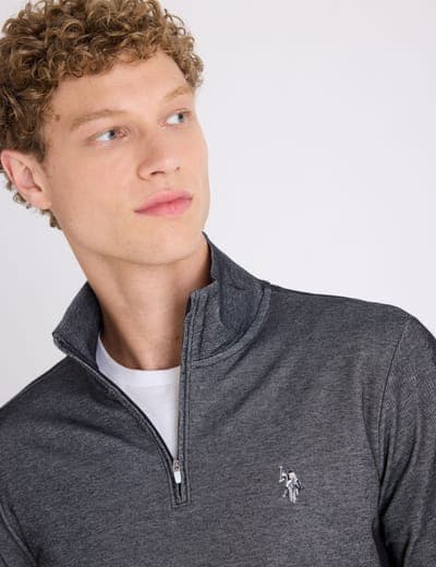1/4 ZIP INTERLOCK PIQUE PULLOVER 10