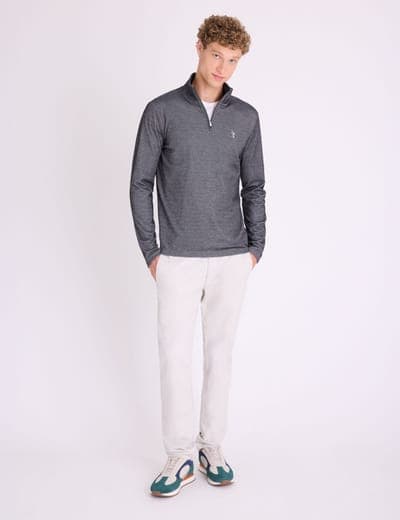1/4 ZIP INTERLOCK PIQUE PULLOVER 11