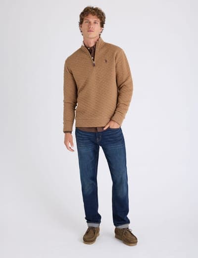 1/4 ZIP QUILTED KNIT PULLOVER 3