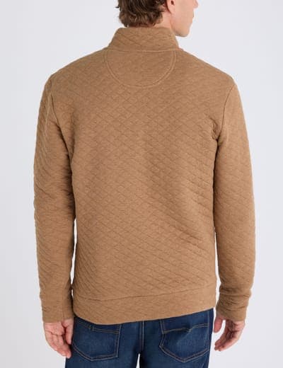1/4 ZIP QUILTED KNIT PULLOVER 4