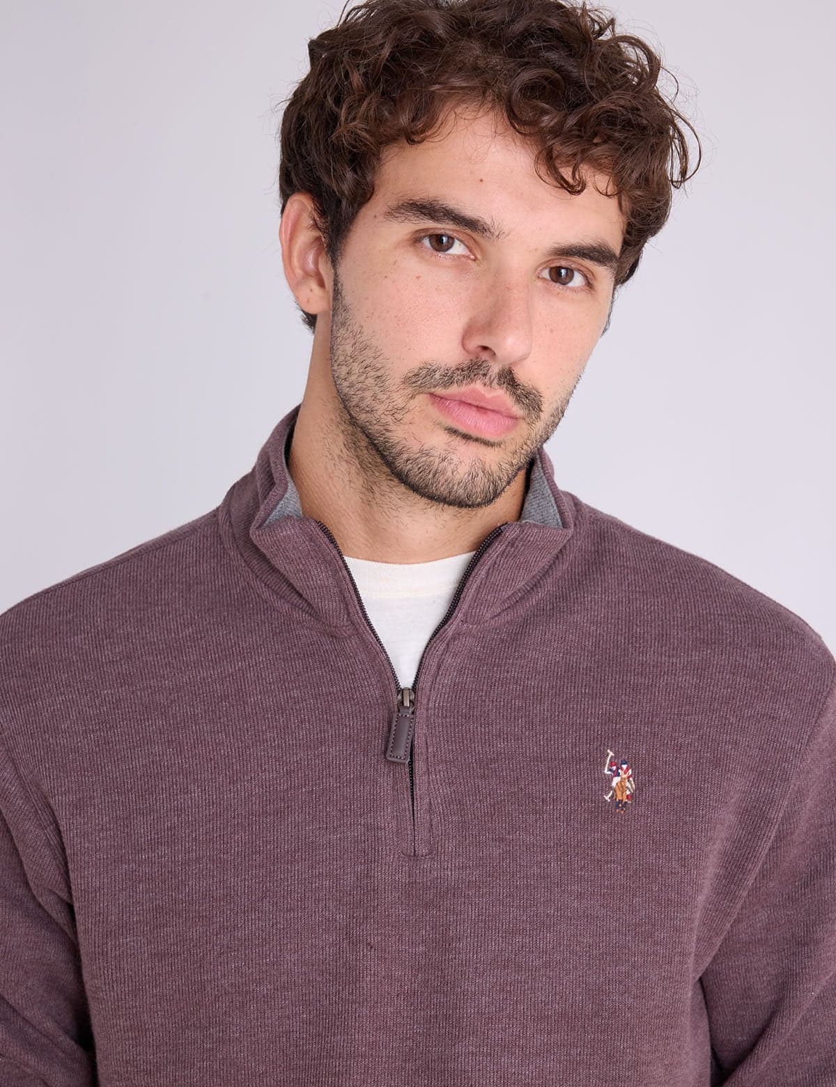 1/4 ZIP MOCK NECK FLATBACK PULLOVER