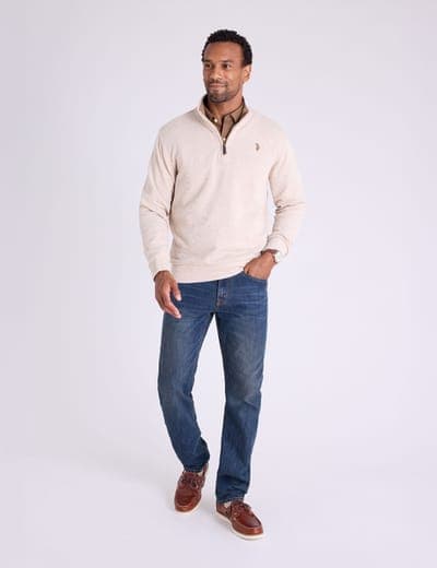 1/4 ZIP MOCK NECK FLATBACK PULLOVER 6