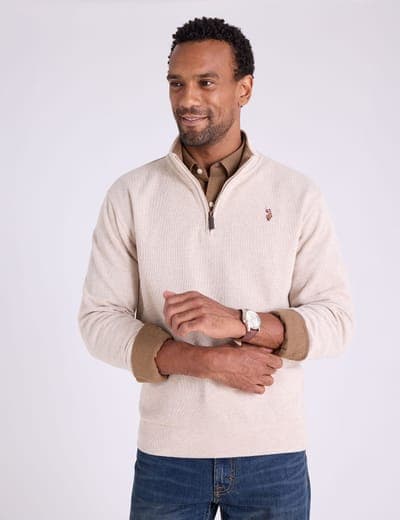 1/4 ZIP MOCK NECK FLATBACK PULLOVER 5