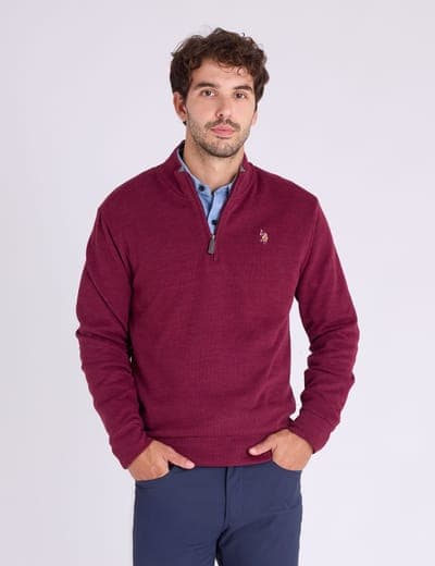 1/4 ZIP MOCK NECK FLATBACK PULLOVER 9
