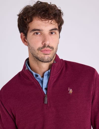 1/4 ZIP MOCK NECK FLATBACK PULLOVER 10