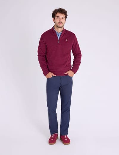1/4 ZIP MOCK NECK FLATBACK PULLOVER 11