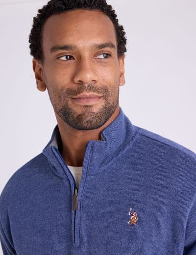1/4 ZIP MOCK NECK FLATBACK PULLOVER 13