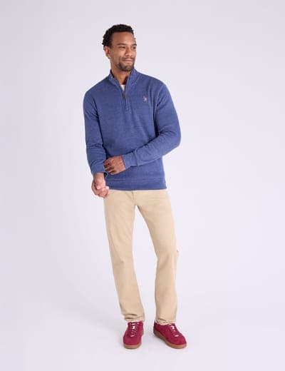 1/4 ZIP MOCK NECK FLATBACK PULLOVER 14