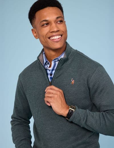 1/4 ZIP MOCK NECK FLATBACK PULLOVER 17