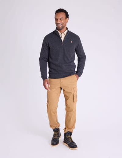 1/4 ZIP MOCK NECK FLATBACK PULLOVER 2