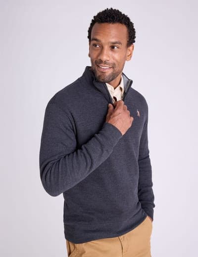 1/4 ZIP MOCK NECK FLATBACK PULLOVER 4