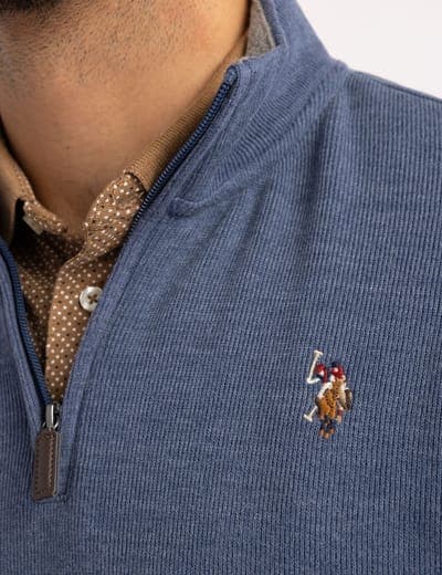 1/4 ZIP MOCK NECK FLATBACK PULLOVER 8
