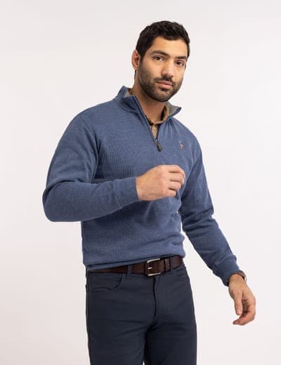 1/4 ZIP MOCK NECK FLATBACK PULLOVER 9