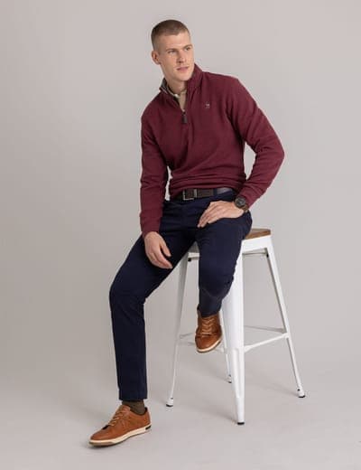 1/4 ZIP MOCK NECK FLATBACK PULLOVER 15