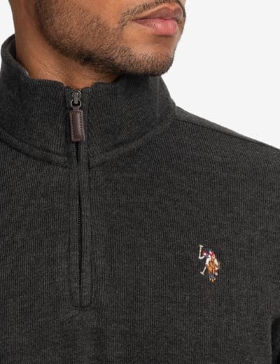 1/4 ZIP MOCK NECK FLATBACK PULLOVER 18