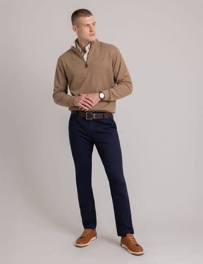 1/4 ZIP MOCK NECK FLATBACK PULLOVER 21