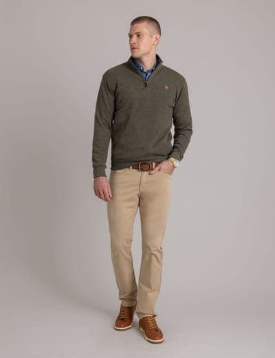 1/4 ZIP MOCK NECK FLATBACK PULLOVER 26