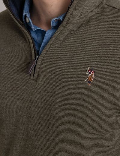 1/4 ZIP MOCK NECK FLATBACK PULLOVER 27