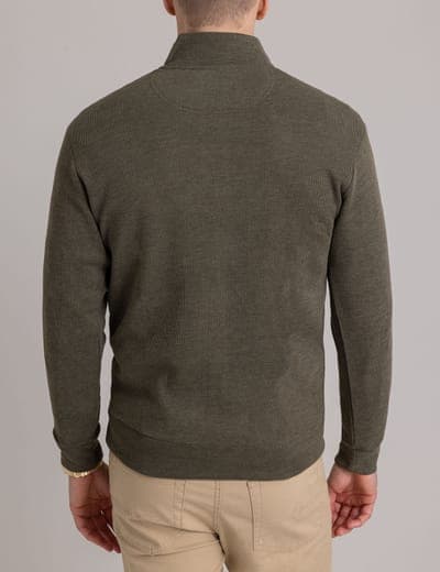 1/4 ZIP MOCK NECK FLATBACK PULLOVER 28