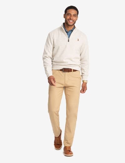 1/4 ZIP MOCK NECK FLATBACK PULLOVER 30