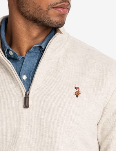 1/4 ZIP MOCK NECK FLATBACK PULLOVER 31