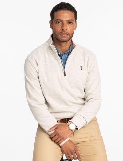1/4 ZIP MOCK NECK FLATBACK PULLOVER 34