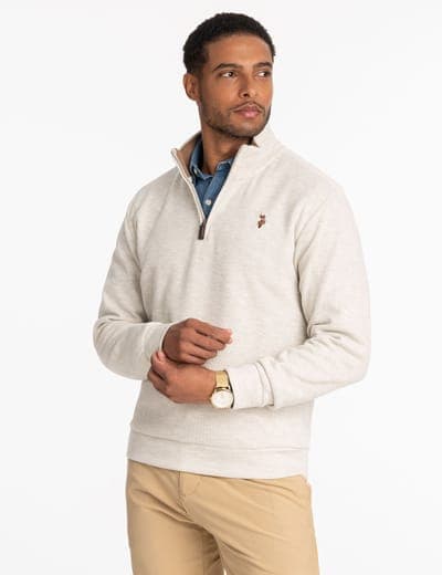 1/4 ZIP MOCK NECK FLATBACK PULLOVER 35