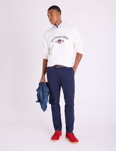 SHIELD LOGO CREW NECK SWEATER 4