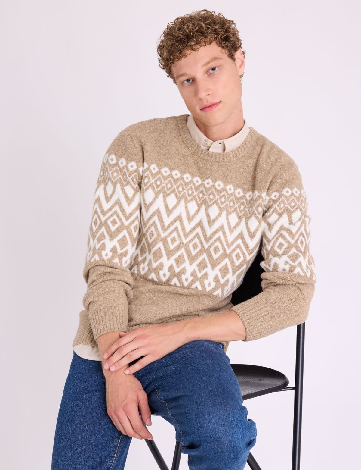 FAIRISLE CREW NECK SWEATER